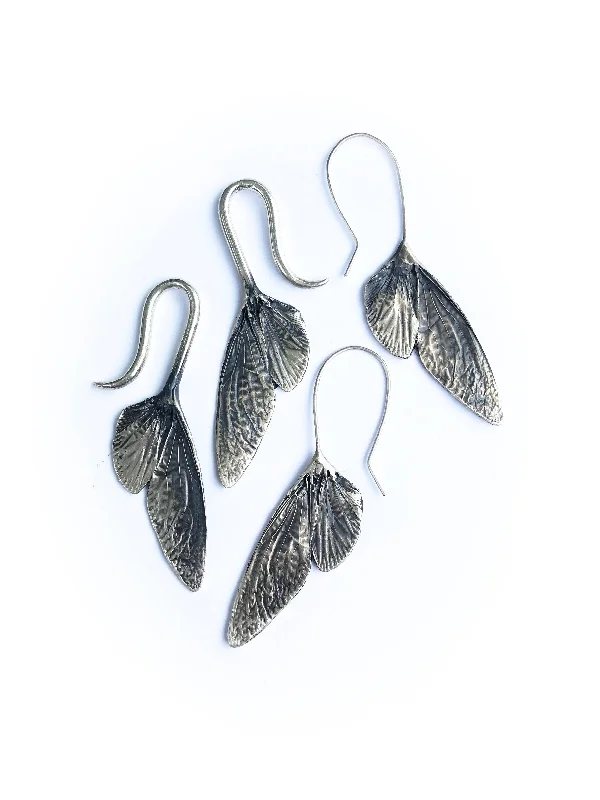 Bold cuff earrings-cicada wing earrings