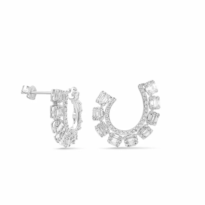 Starburst earrings-Diamond Fashion Cuff Earrings