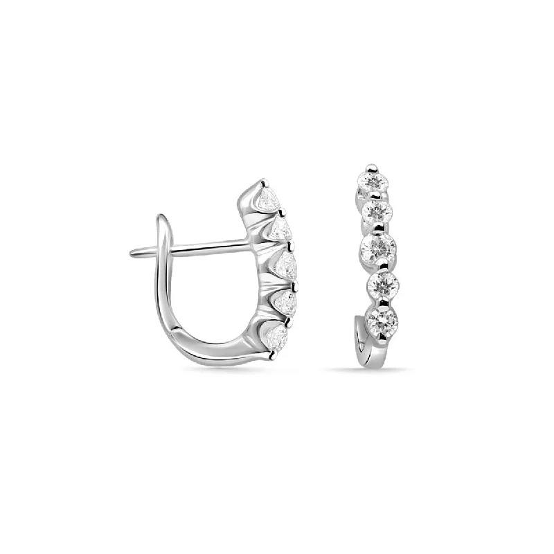 Statement dangle earrings-Diamond Huggie Earrings