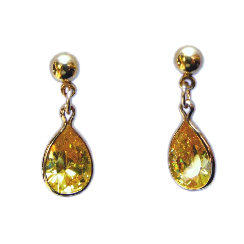 Sleek stud earrings-November 14K Gold-filled Earrings with Cubic Zirconia