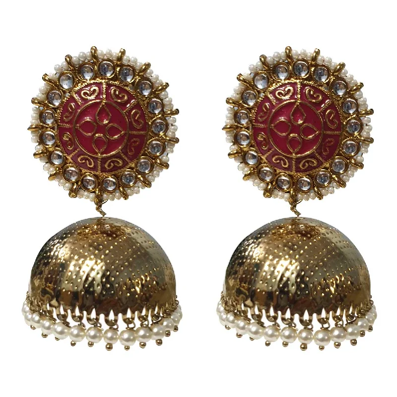 Multi-layer earrings-FESTIVE COLLECTION' HANDMADE KUNDAN EARRINGS SOLD BY PER PAIR PACK' BIG SIZE 55-60 MM