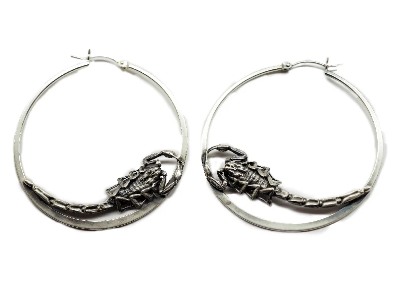 Geometric hoop earrings-scorpion hoop earrings