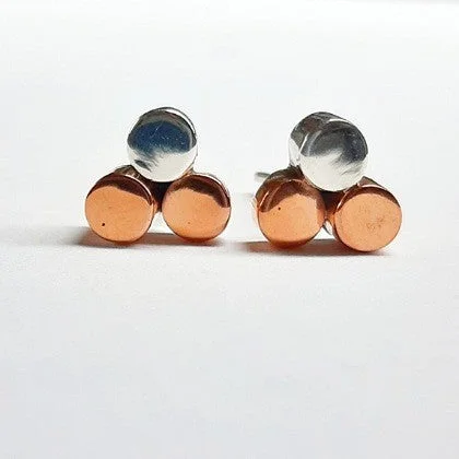 Lace detail earrings-EARRINGS STERLING SILVER COPPER STUDS