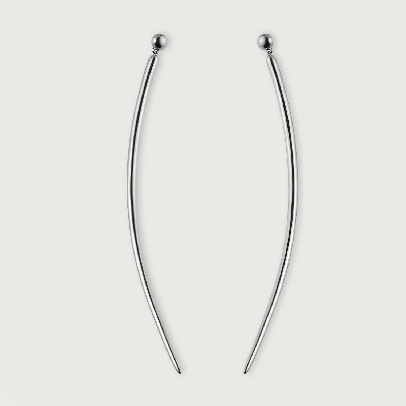 Minimalist bar earrings-Molto Long Drop Earrings