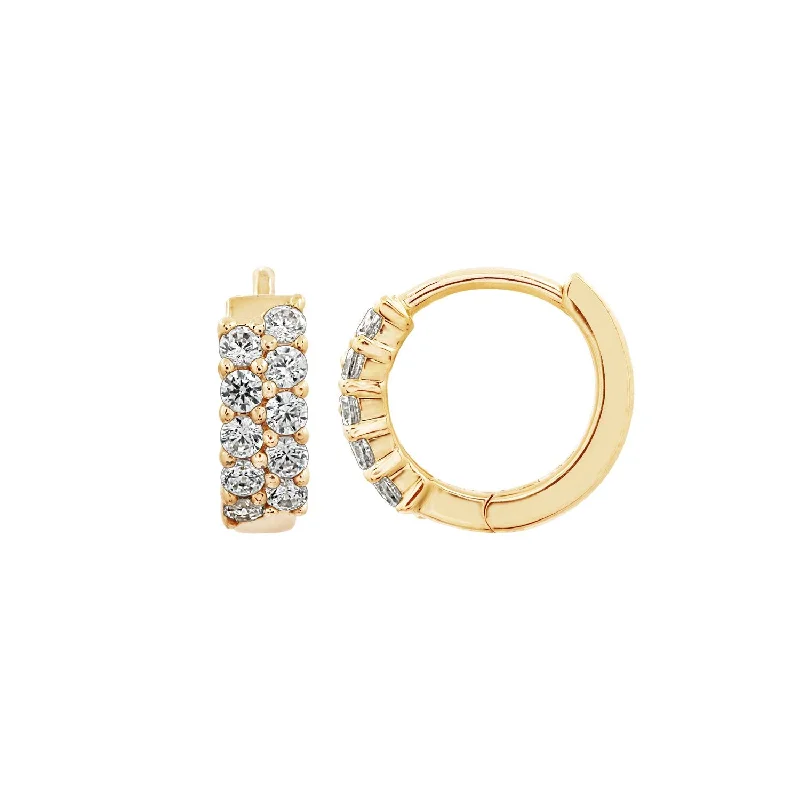 Minimalist bar earrings-Pave Bold Hoop Earrings