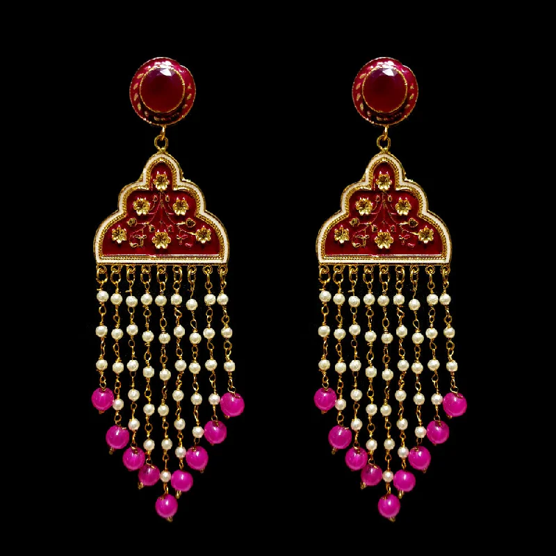 Quartz charm earrings-HANDMADE KUNDAN EARRINGS SOLD BY PER PAIR PACK' 70-80 MM