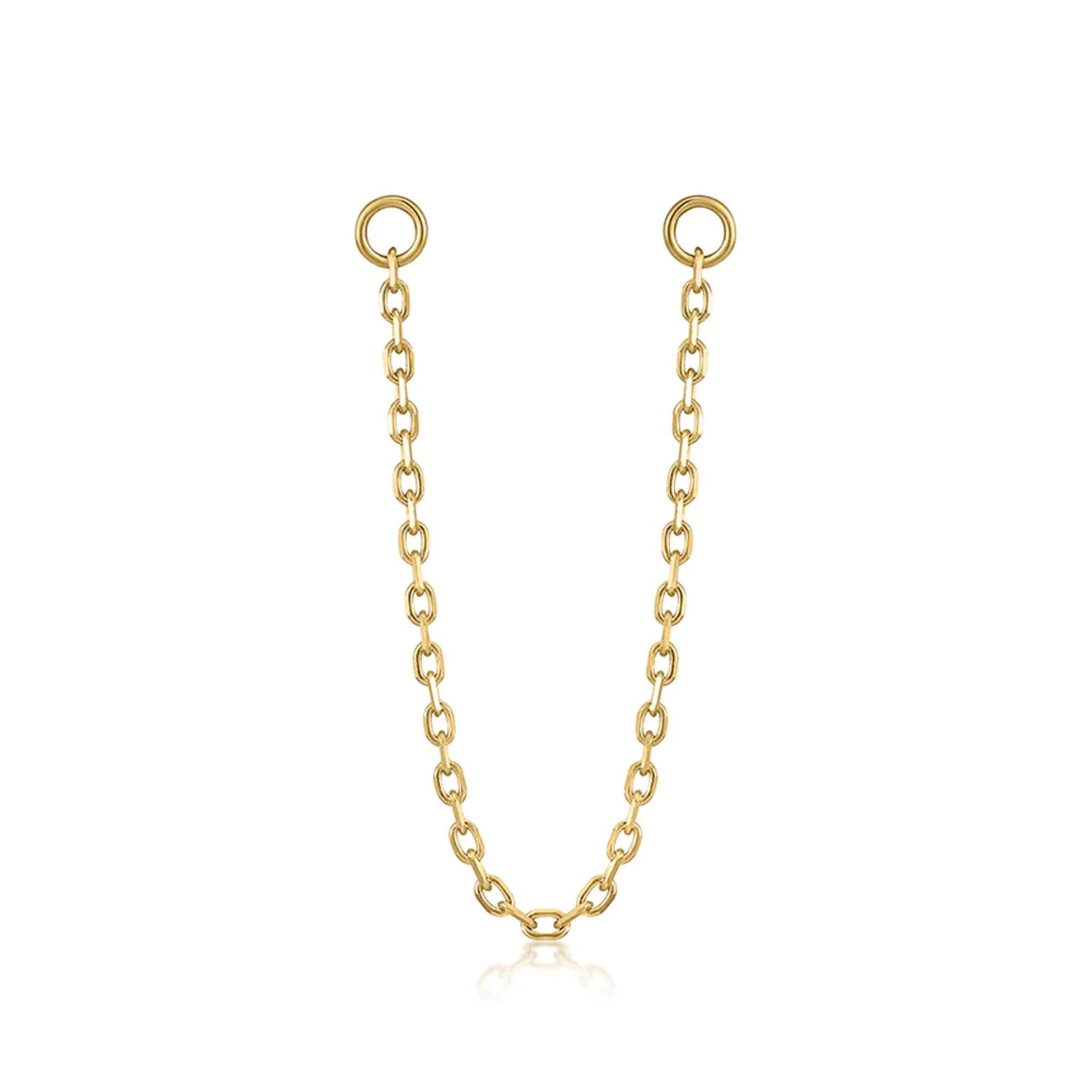 Oversized hoop earrings-Earring Chain in  Solid Gold