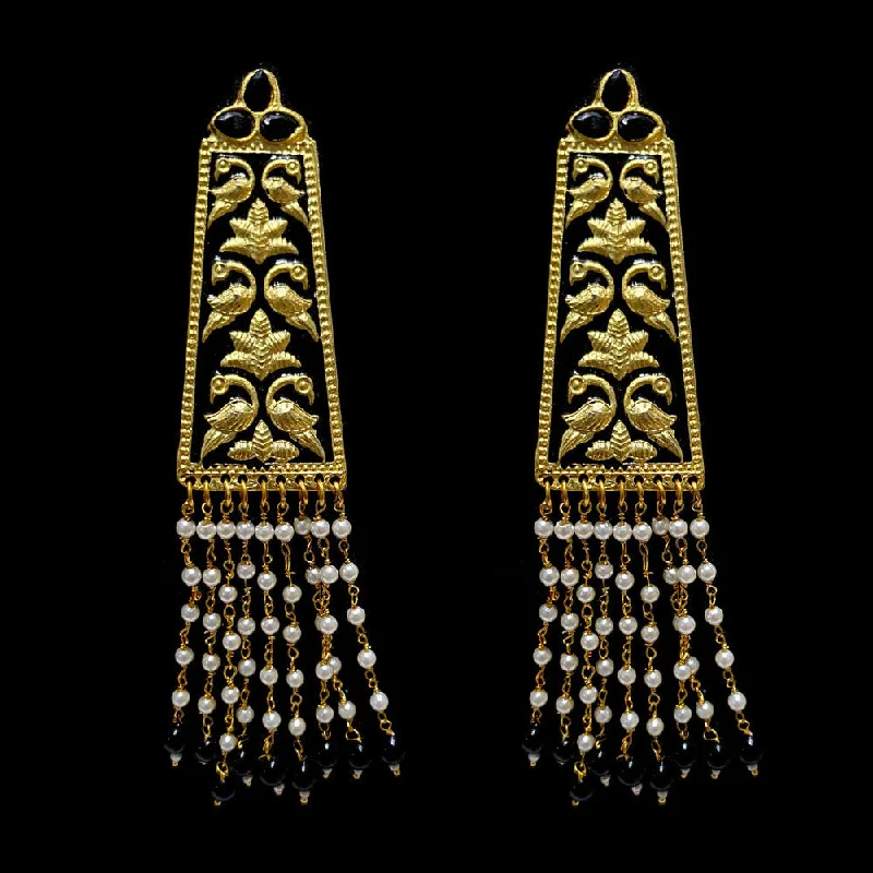 Boho fringe earrings-HANDMADE KUNDAN EARRINGS SOLD BY PER PAIR PACK' 80-90 MM