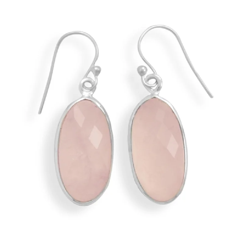 Tribal bead earrings-Dyed Rose Quartz Faceted Pink Dangle Earrings Sterling Silver