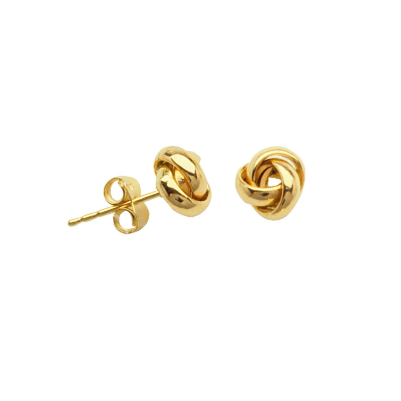 Abstract stud earrings-10k Yellow Gold Love Knot Earrings 8mm