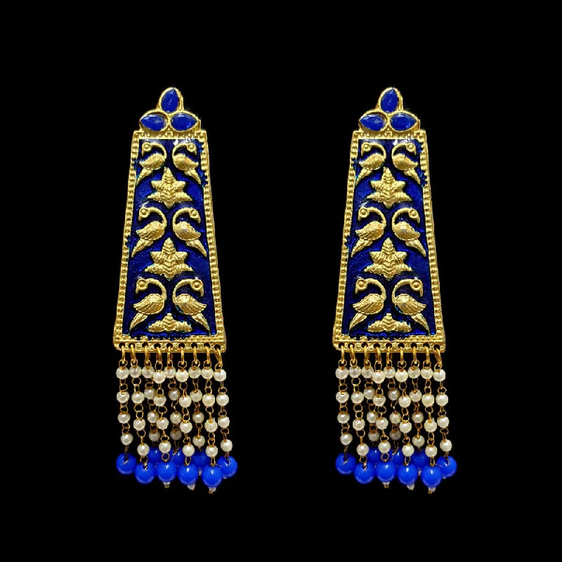 Chandelier gem earrings-HANDMADE KUNDAN EARRINGS SOLD BY PER PAIR PACK' 80-90 MM