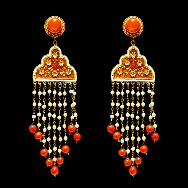 Minimalist bar earrings-HANDMADE KUNDAN EARRINGS SOLD BY PER PAIR PACK' 70-80 MM