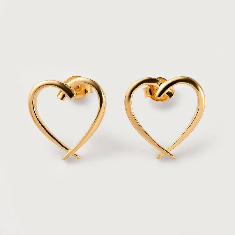 Retro charm earrings-Molto Signature Heart Earrings