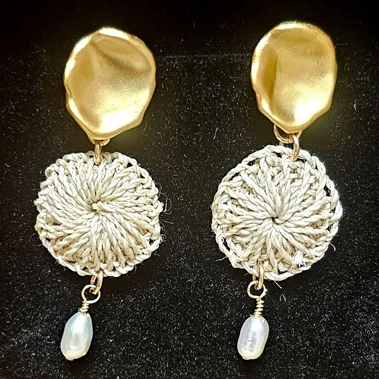 Floral drop earrings-BILUM AND BILAS LIK LIK MALALO EARRINGS GOLD