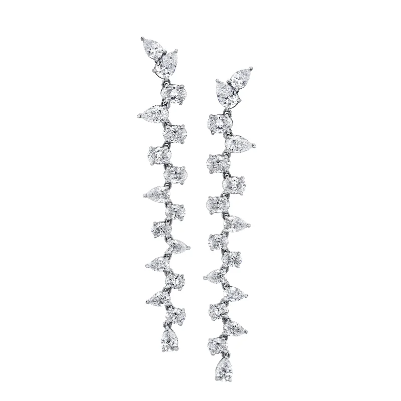 Knot accent earrings-Vine Diamond Earrings