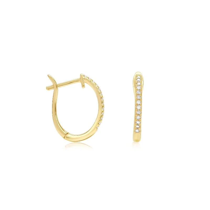 Nautical drop earrings-Dainty Diamond Hoop Earrings