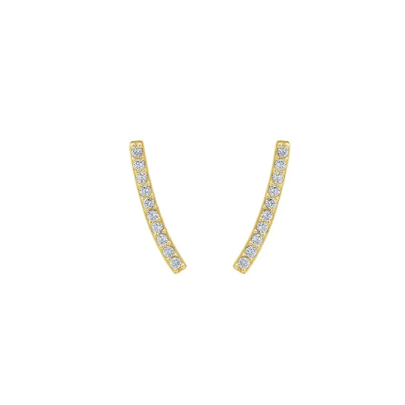 Celestial drop earrings-Pave Bar Stud Earrings