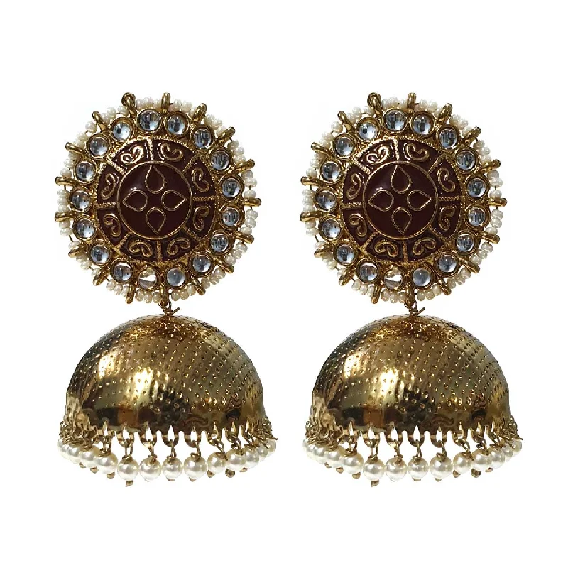 Nautical drop earrings-FESTIVE COLLECTION' HANDMADE KUNDAN EARRINGS SOLD BY PER PAIR PACK' BIG SIZE 55-60 MM