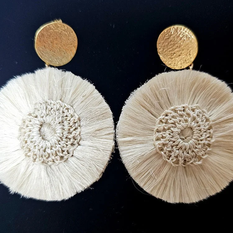 Gold stud earrings-BILUM AND BILAS HIBISCUS EARRINGS