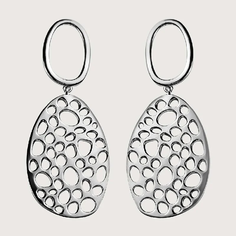 Bold hoop earrings-Lattice Double Link Earrings