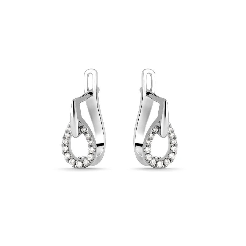 Quartz charm earrings-Diamond Coil Huggie Earrings