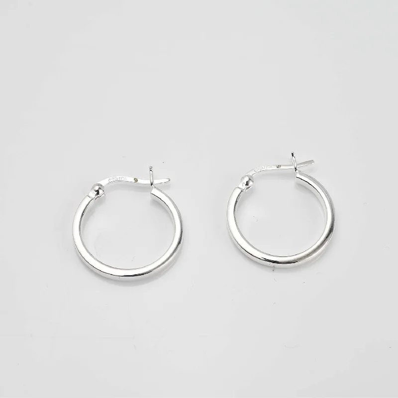 Statement dangle earrings-Square Hoop Creole Earrings