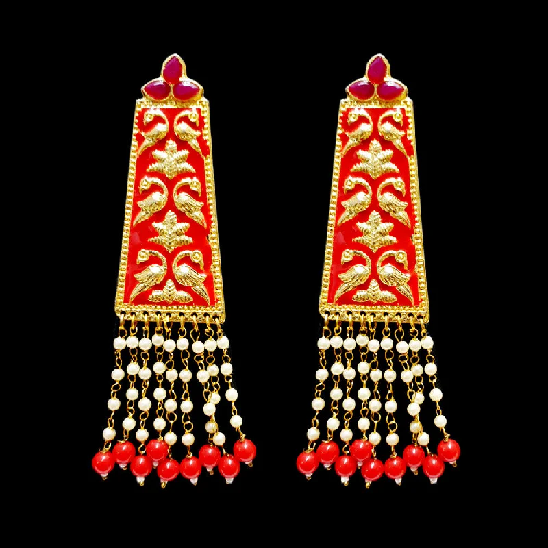 Silver hoop earrings-HANDMADE KUNDAN EARRINGS SOLD BY PER PAIR PACK' 80-90 MM