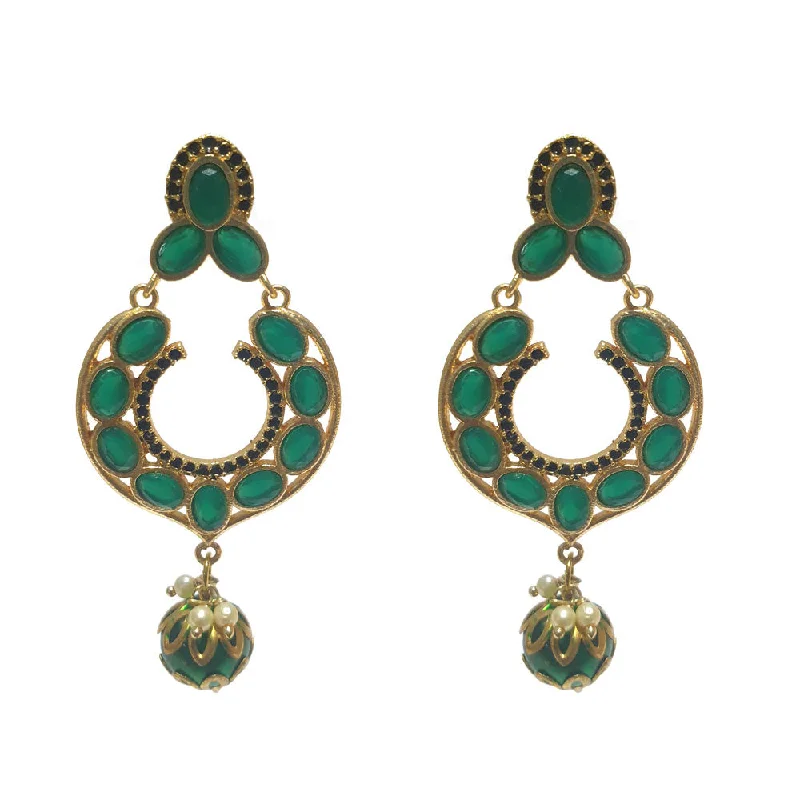 Antique clip earrings-HANDMADE KUNDAN EARRINGS SOLD BY PER PAIR PACK' 40-~50 MM