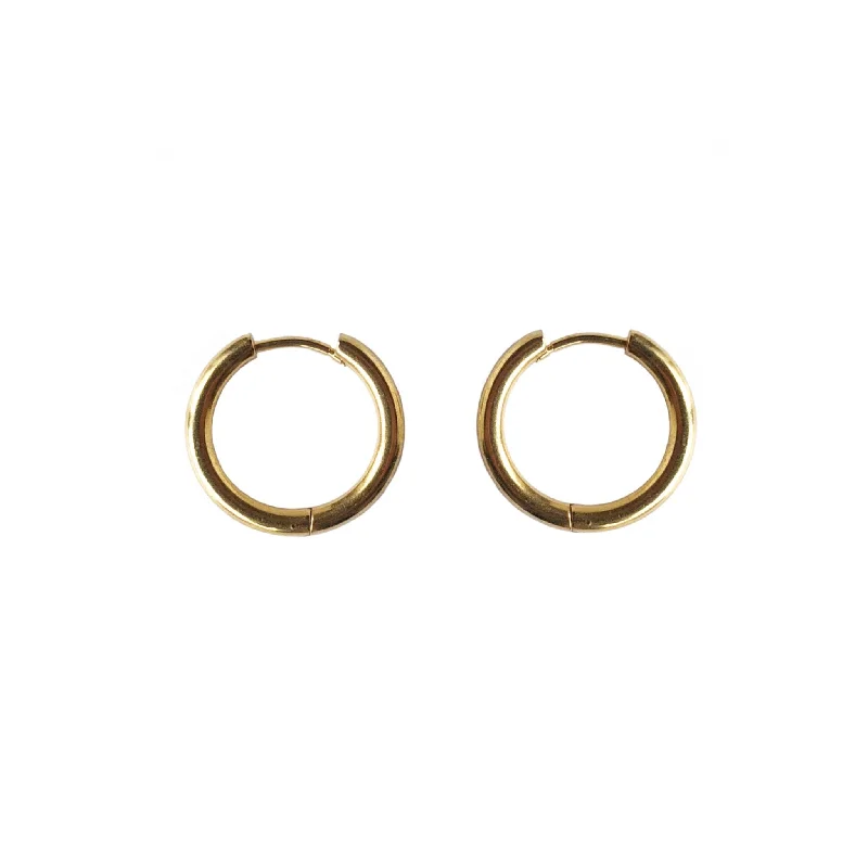 Dot accent earrings-Large Tube Hoops