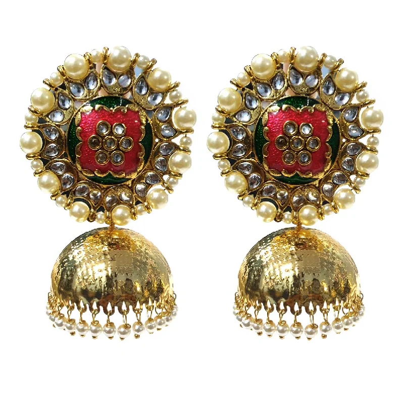 Knot accent earrings-FESTIVE COLLECTION' HANDMADE KUNDAN EARRINGS SOLD BY PER PAIR PACK' BIG SIZE 60-62 MM