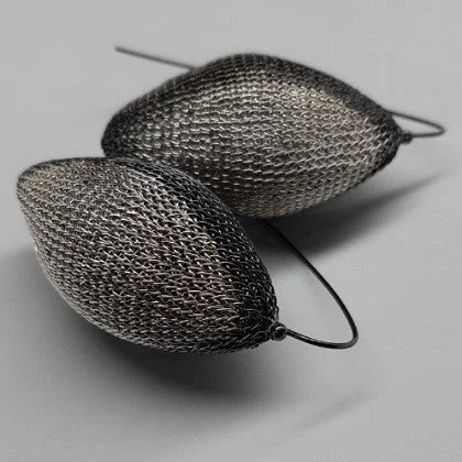 Infinity charm earrings-WOVEN MESH COCOON EARRINGS