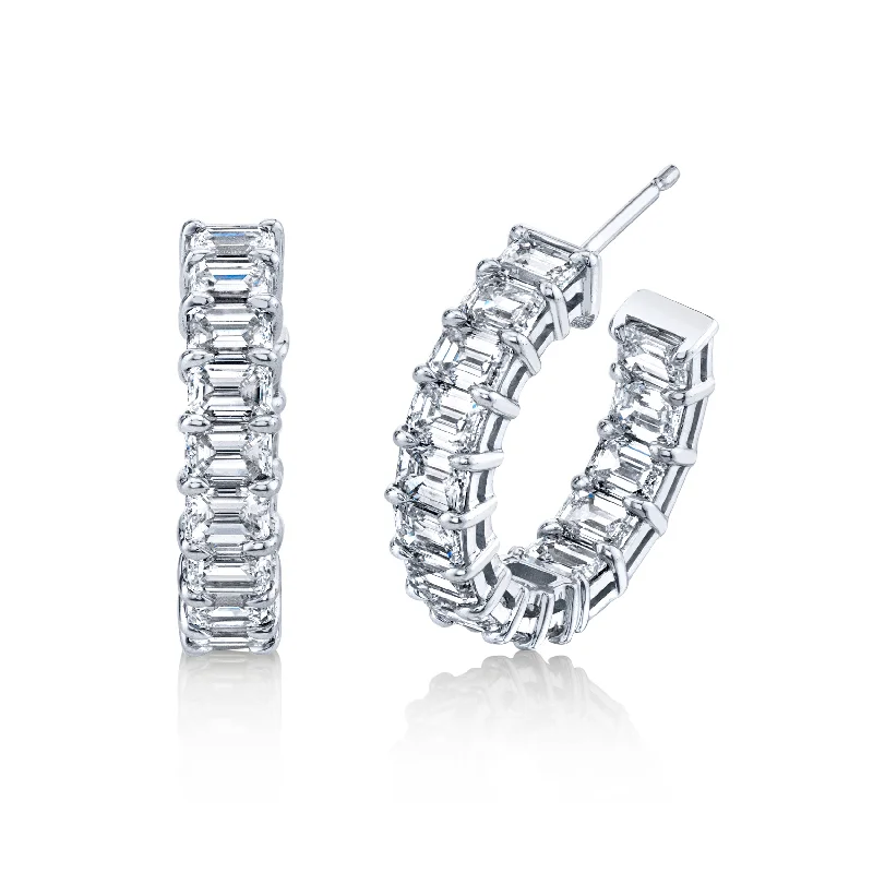 Floral drop earrings-5 Carat 18K White Gold Hoop Earring