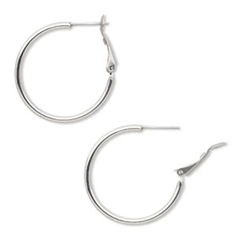 Retro charm earrings-Hoop Earrings 30mm Stainless Steel Post