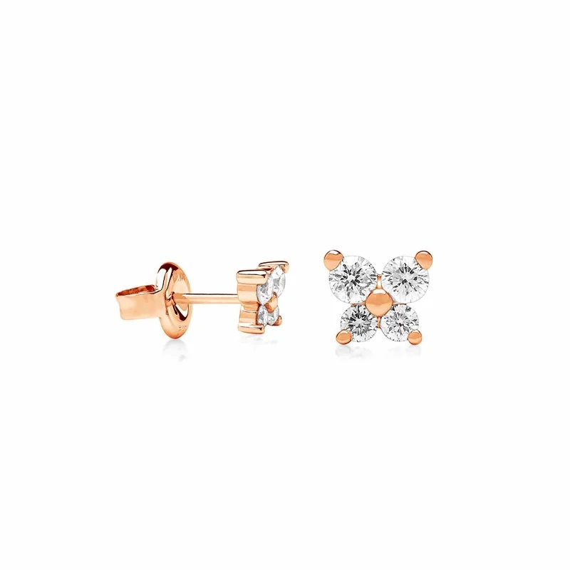 Fringe bead earrings-Linea - Nature Inspired Diamond Stud Earring Gold