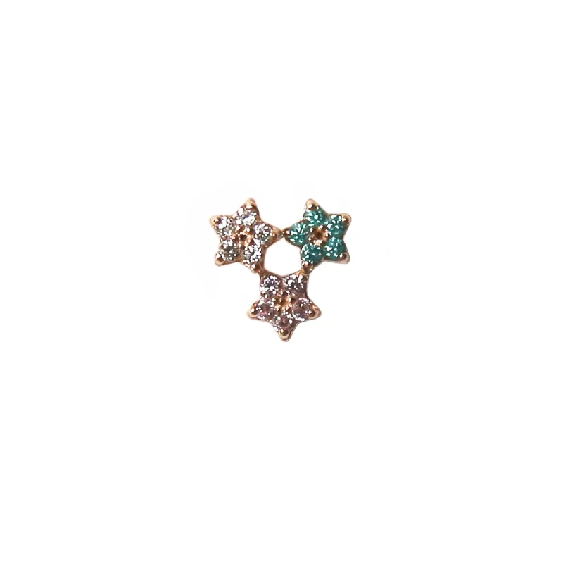 Clay crafted earrings-Twinkle Star Stud | 14K Rose Gold