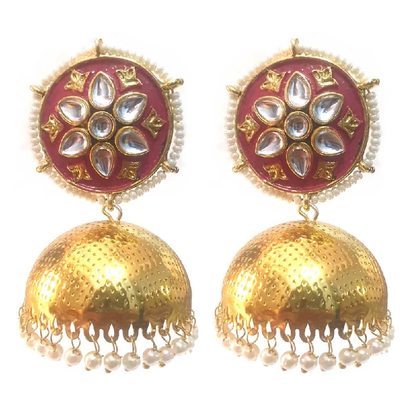 Emerald gem earrings-FESTIVE COLLECTION' HANDMADE KUNDAN EARRINGS SOLD BY PER PAIR PACK' BIG SIZE 60-65 MM