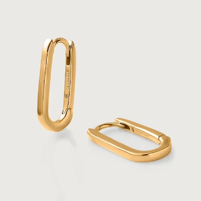 Bold cuff earrings-Molto Baguette Hoops