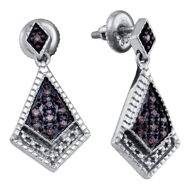 Gothic stud earrings-Brown Diamond Dangle Earrings 1/5 ctw