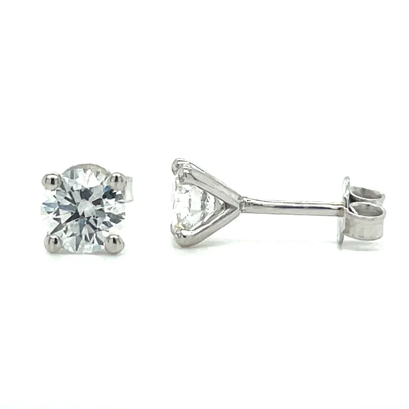 Cluster gem earrings-18ct White Gold 1.13ct Laboratory Grown Diamond Stud Earrings