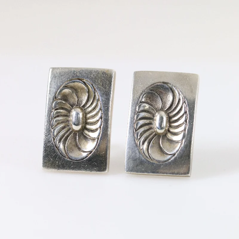 Multi-layer earrings-Vintage Georg Jensen Jewelry | Art Deco Geometric Earrings 56X New York