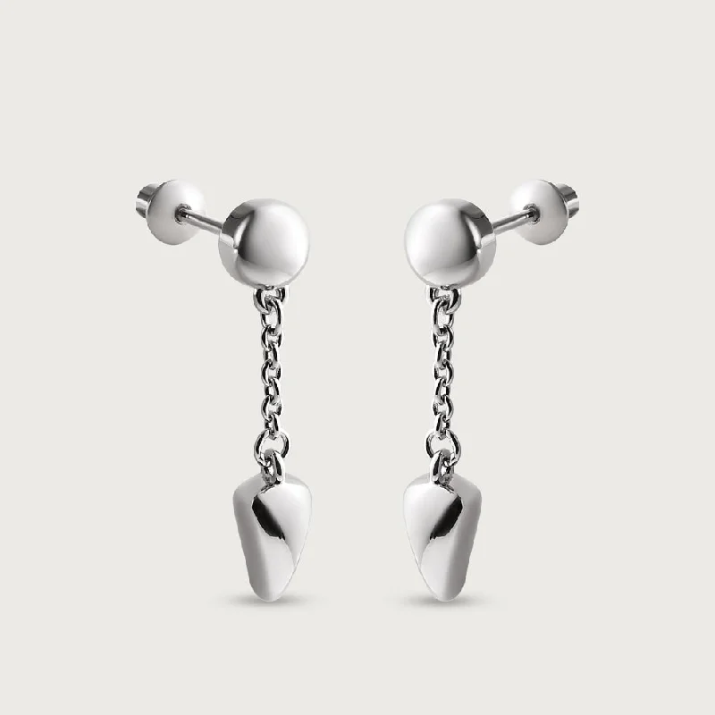 Coin charm earrings-Anchor Chain Sleep Studs