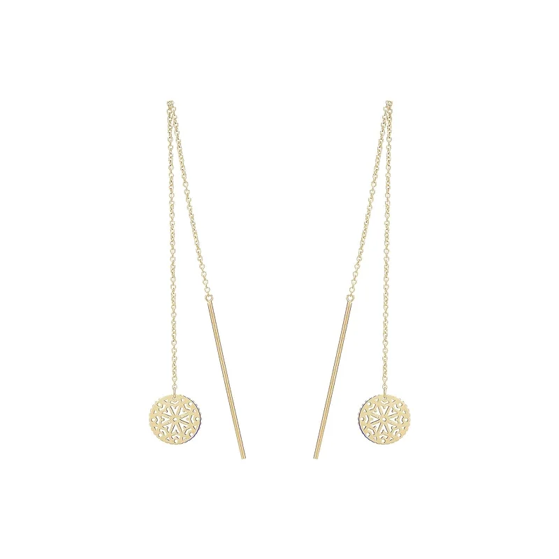 Dot accent earrings-Gold Chain Earrings