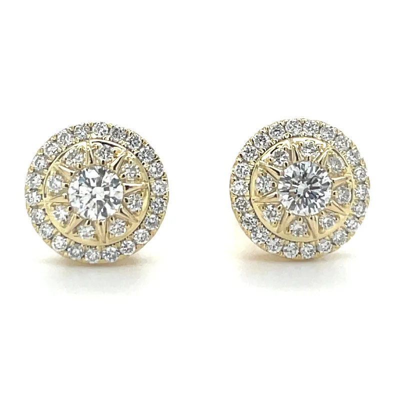 Wing charm earrings-14ct Yellow Gold 0.60ct Laboratory Grown Diamond Cluster Earrings