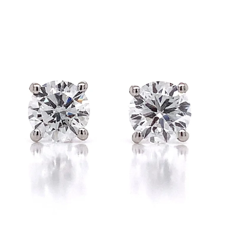 Antique clip earrings-18ct White Gold 1.42ct Laboratory Grown Diamond Stud Earrings