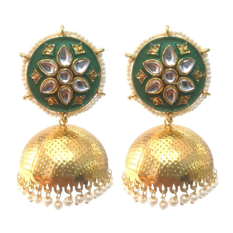 Pearl drop earrings-FESTIVE COLLECTION' HANDMADE KUNDAN EARRINGS SOLD BY PER PAIR PACK' BIG SIZE 60-65 MM