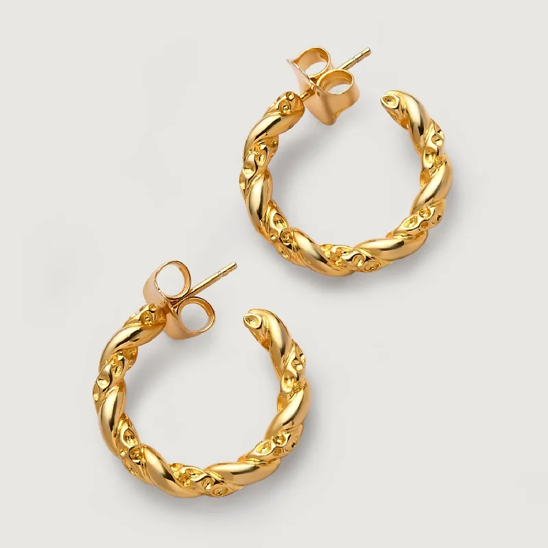 Geometric hoop earrings-Allegro Twist Hoop Earrings