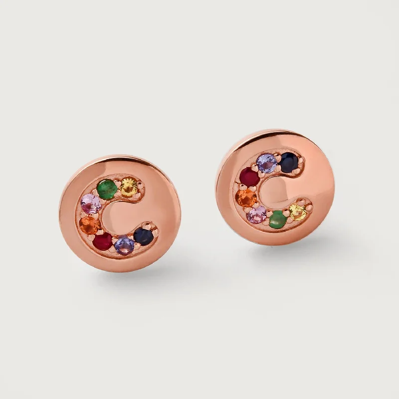 Retro charm earrings-Lilian Stud Earrings with Multi Gemstones