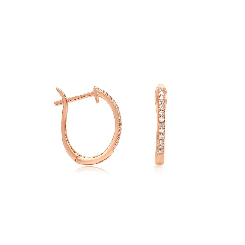 Tile pattern earrings-Dainty Diamond Hoop Earrings