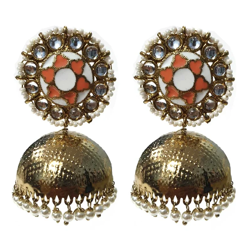 Tiered dangle earrings-FESTIVE COLLECTION' HANDMADE KUNDAN EARRINGS SOLD BY PER PAIR PACK' BIG SIZE 60-62 MM