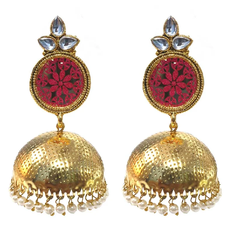 Baroque pearl earrings-FESTIVE COLLECTION' HANDMADE KUNDAN EARRINGS SOLD BY PER PAIR PACK' BIG SIZE 60-65 MM